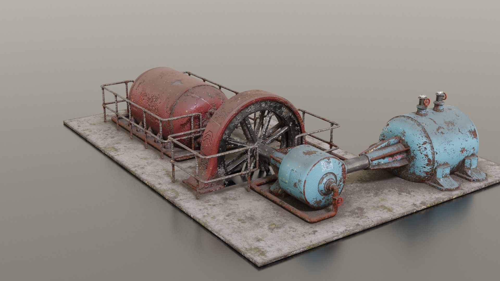 Diesel generator Low-poly 3D model_16