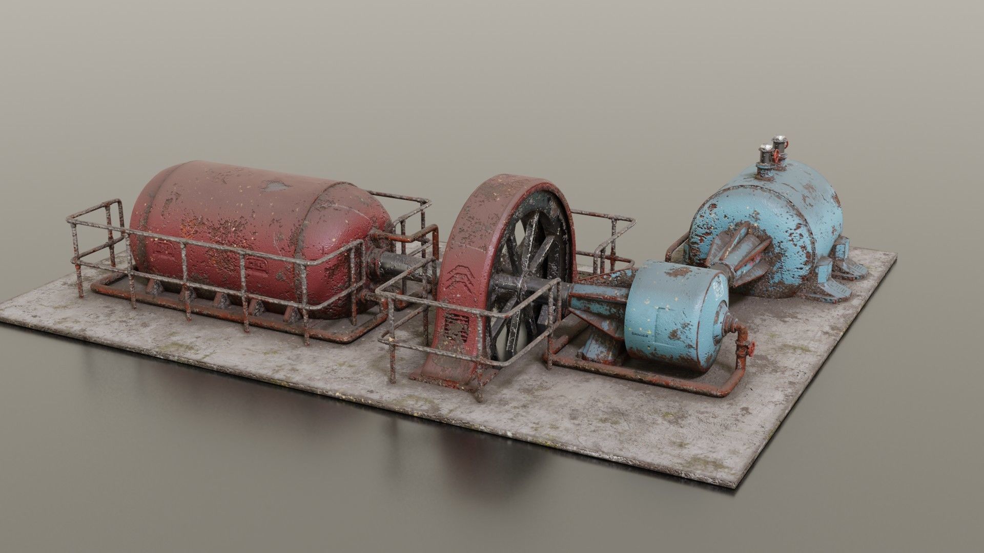 Diesel generator Low-poly 3D model_3