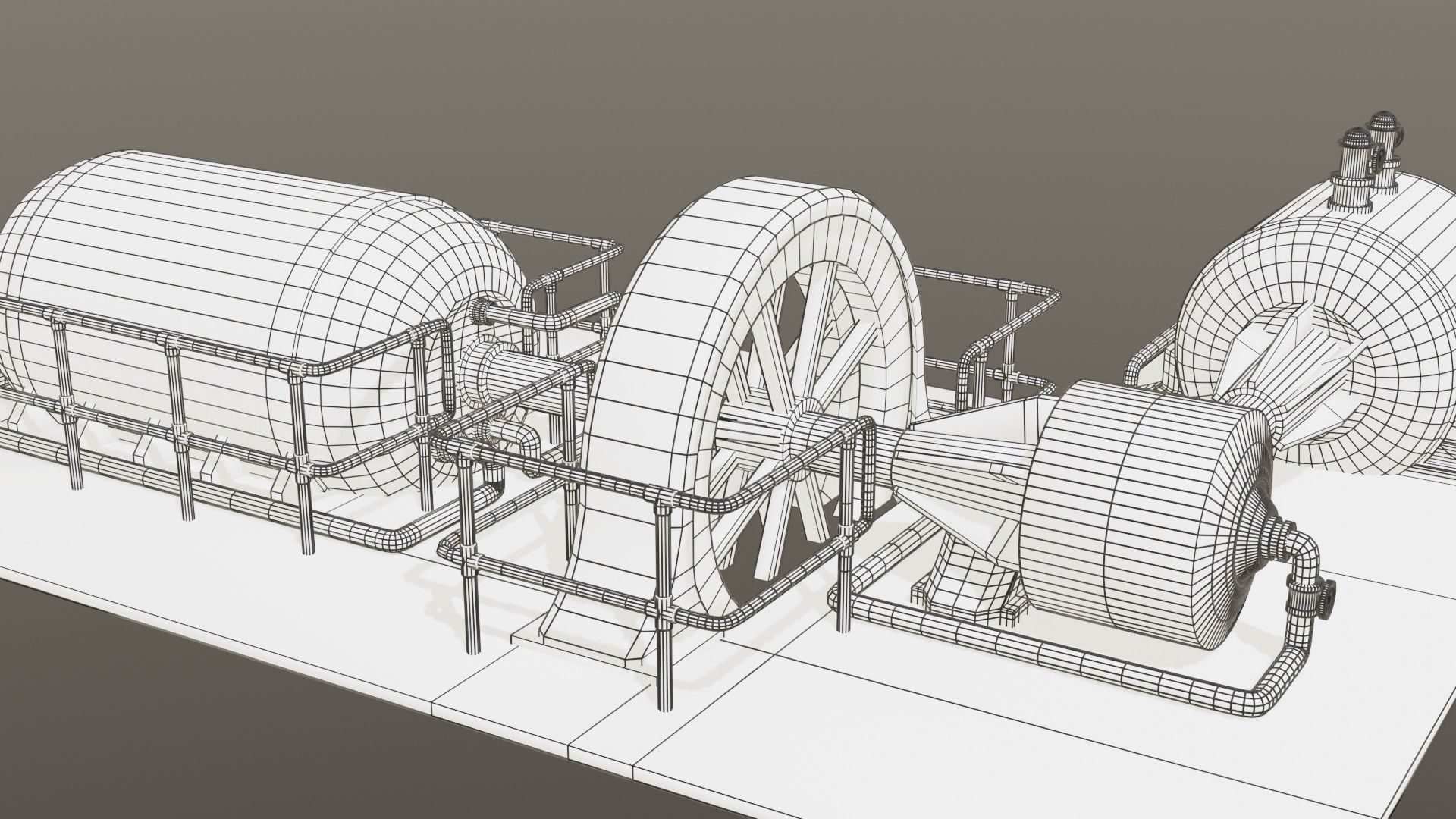 Diesel generator Low-poly 3D model_36