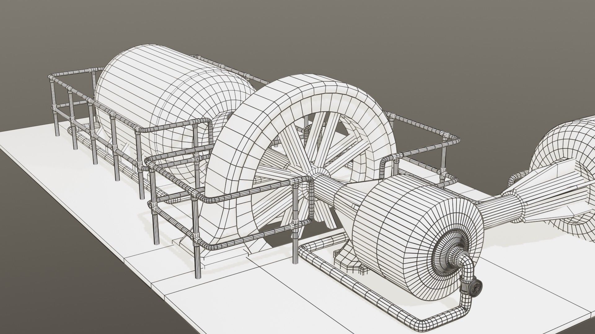 Diesel generator Low-poly 3D model_50