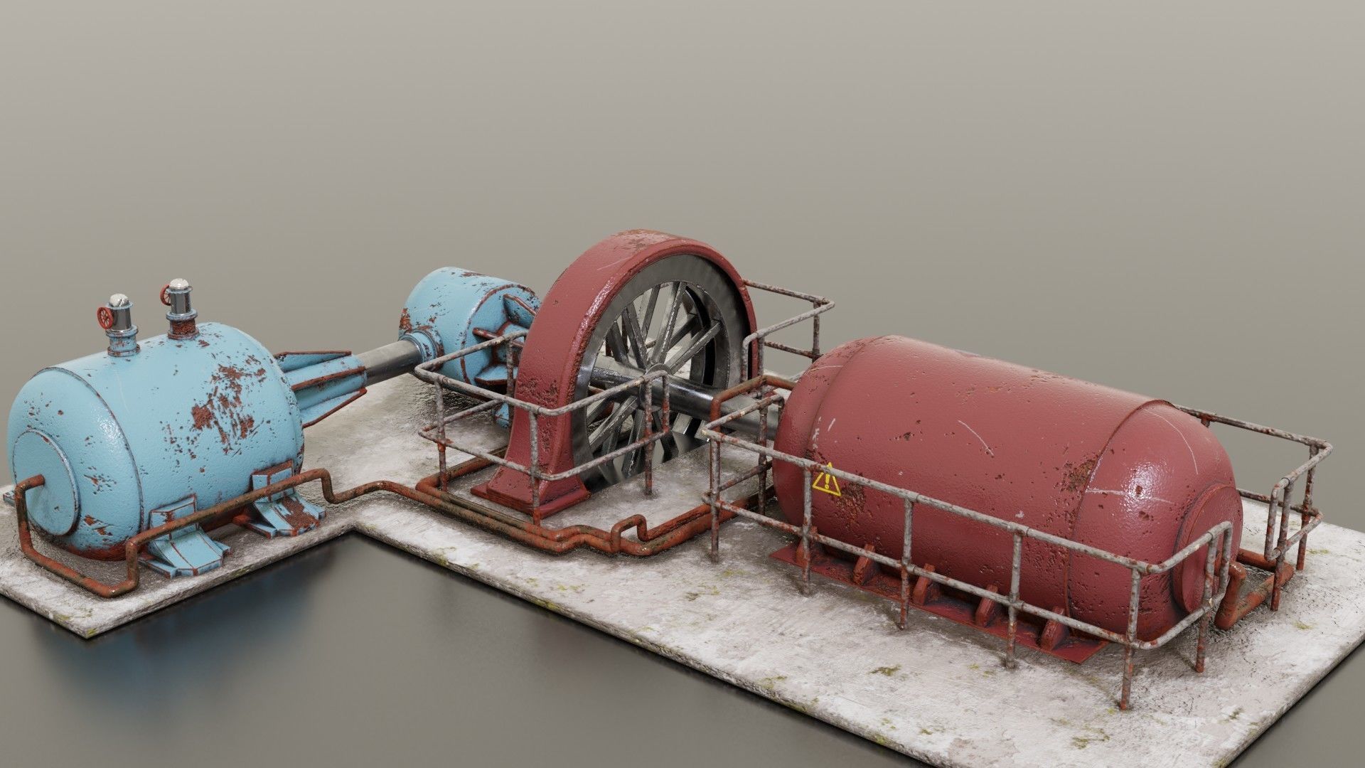 Diesel generator Low-poly 3D model_10