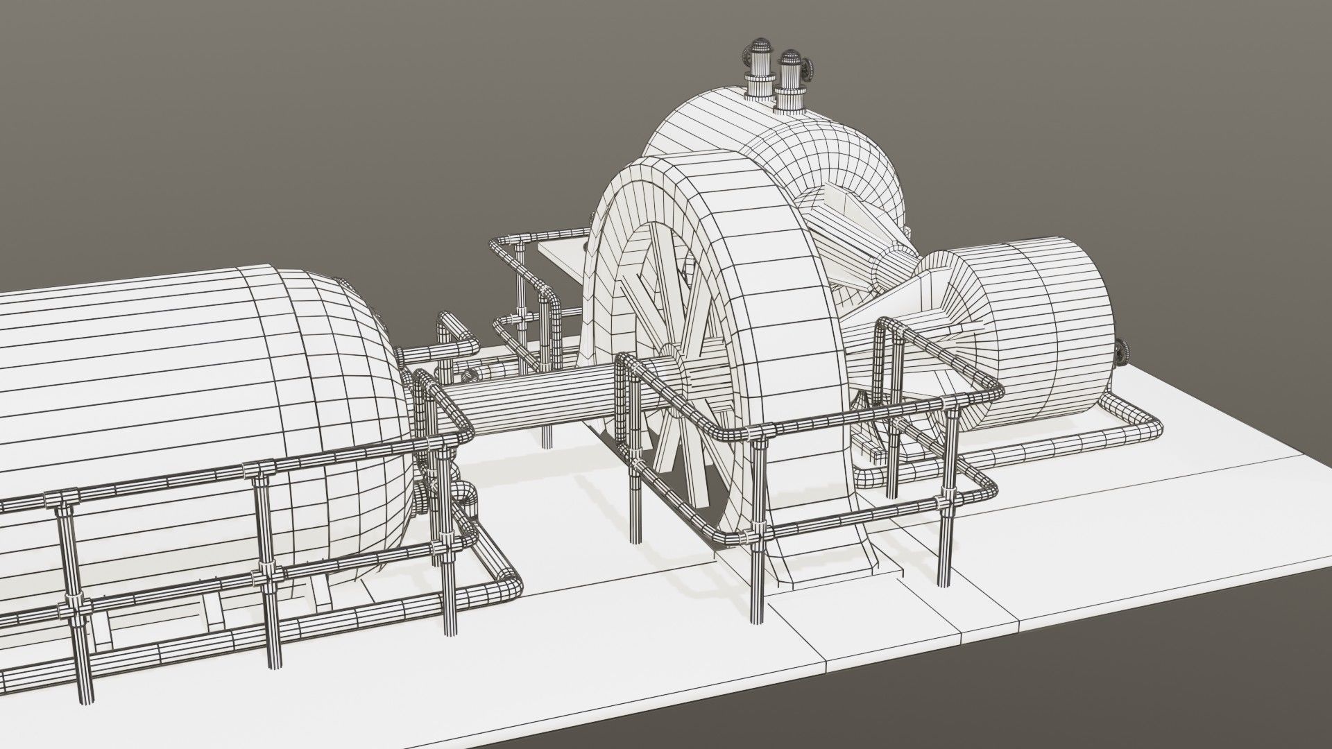 Diesel generator Low-poly 3D model_40