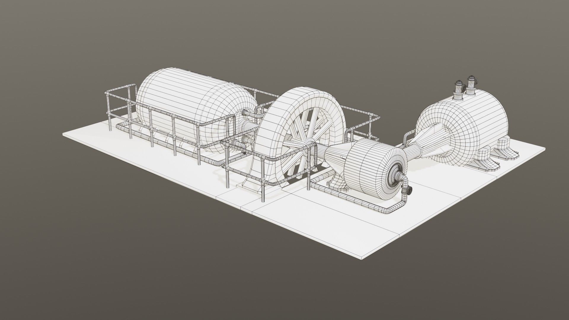 Diesel generator Low-poly 3D model_34