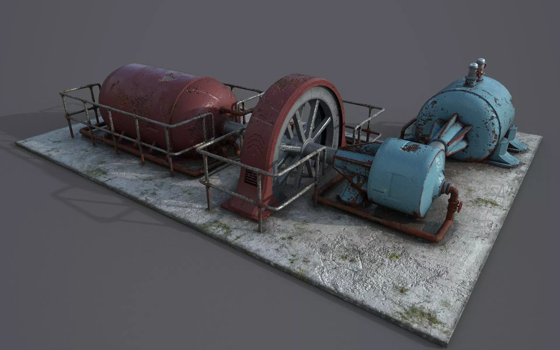 Diesel generator Low-poly 3D model_0