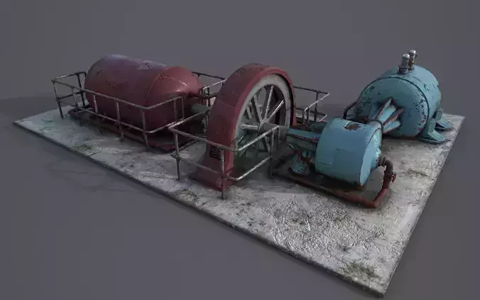 Diesel generator Low-poly 3D model