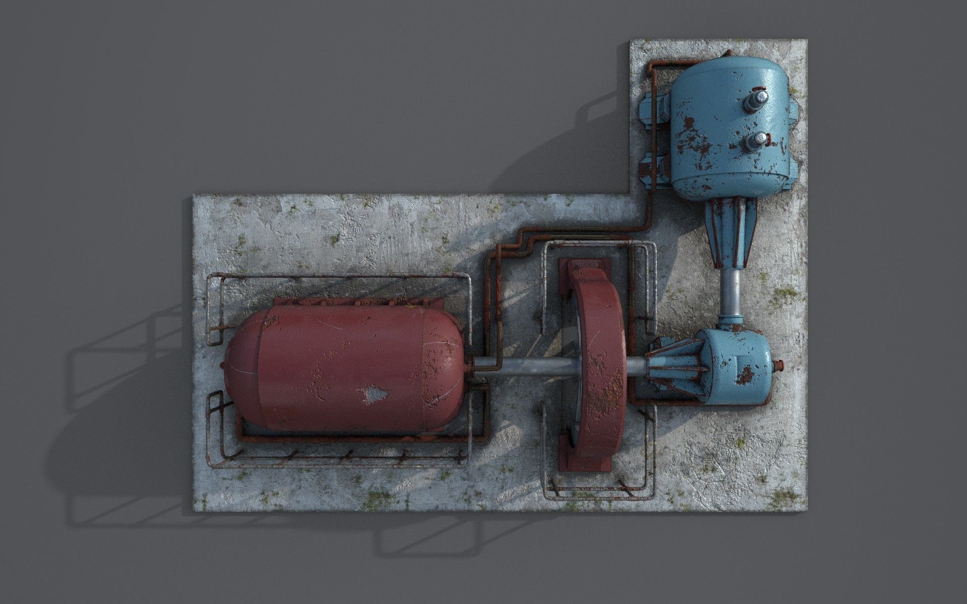 Diesel generator Low-poly 3D model_1
