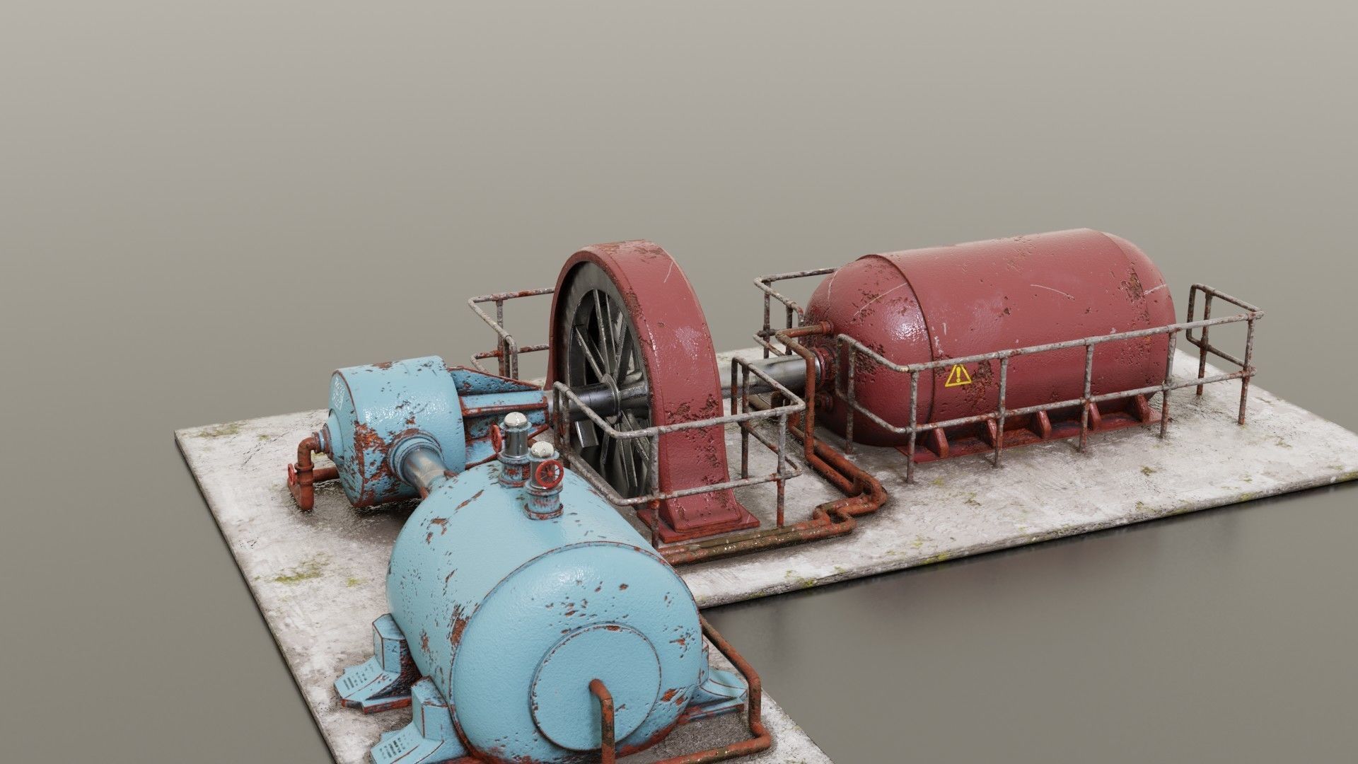 Diesel generator Low-poly 3D model_12