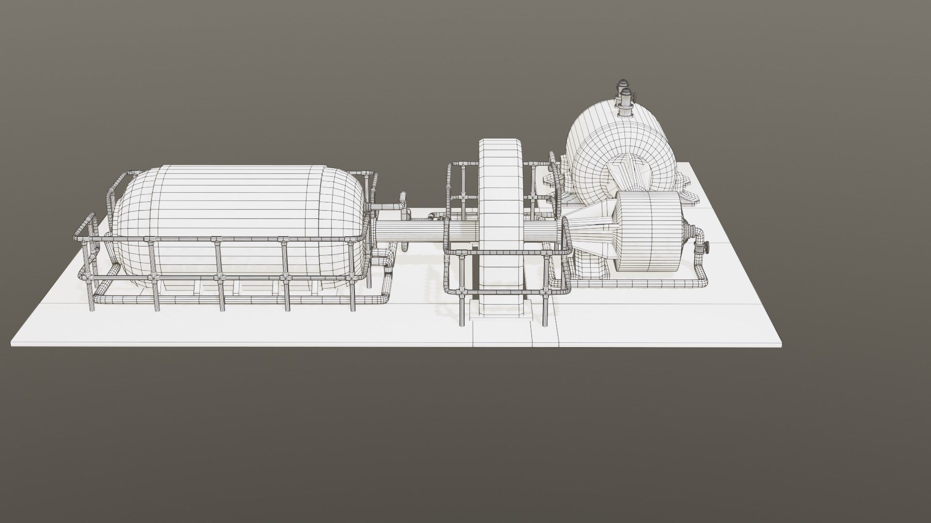 Diesel generator Low-poly 3D model_22