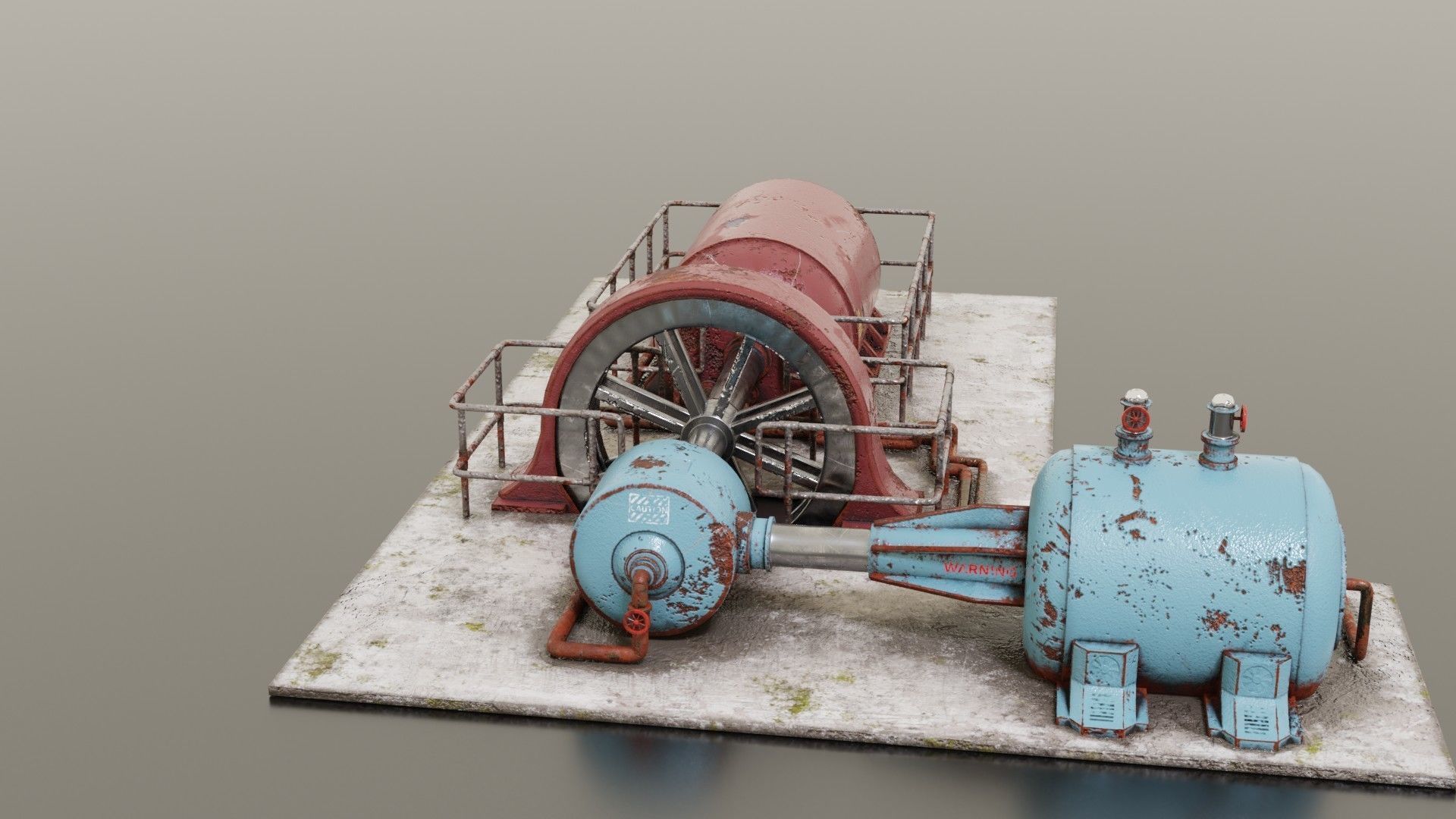Diesel generator Low-poly 3D model_14