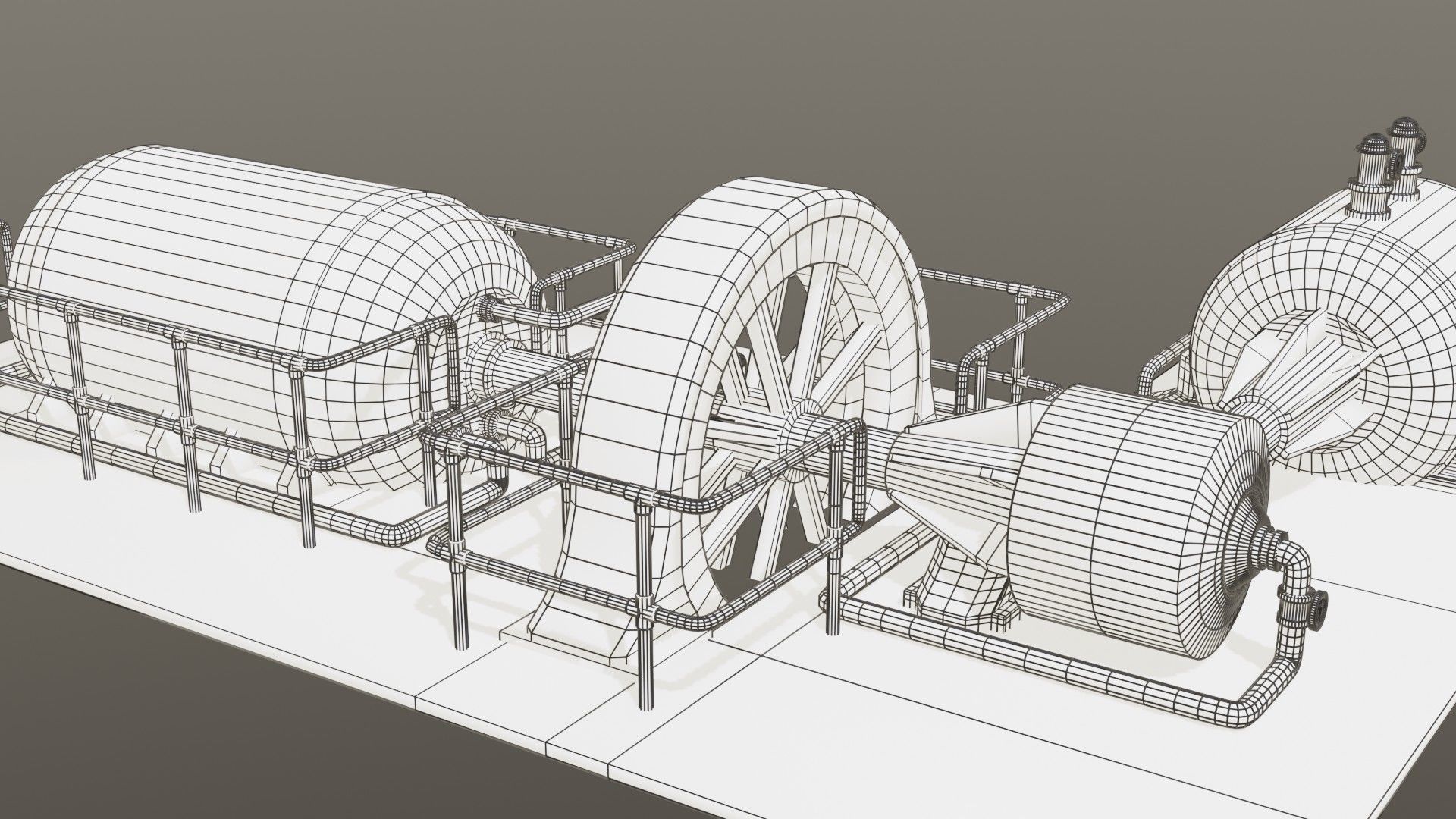 Diesel generator Low-poly 3D model_52