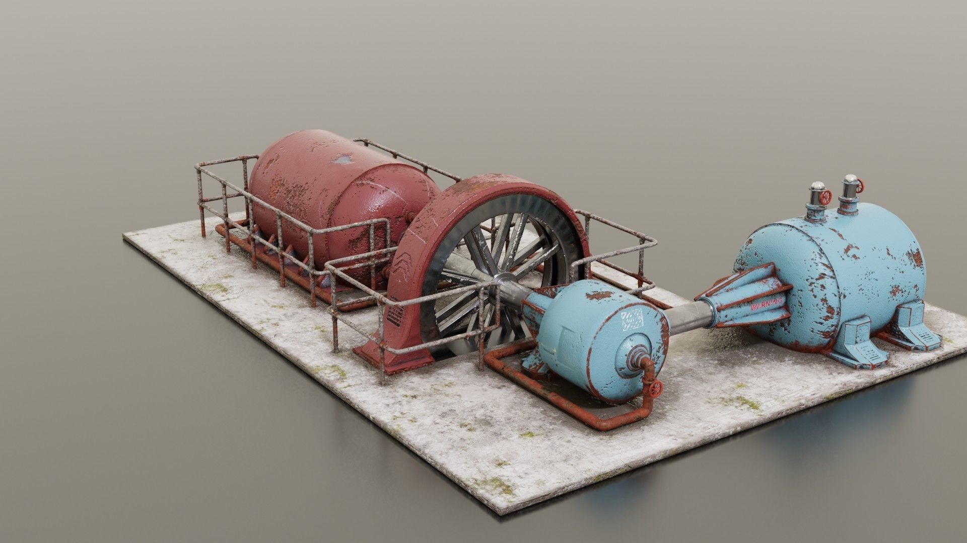 Diesel generator Low-poly 3D model_16