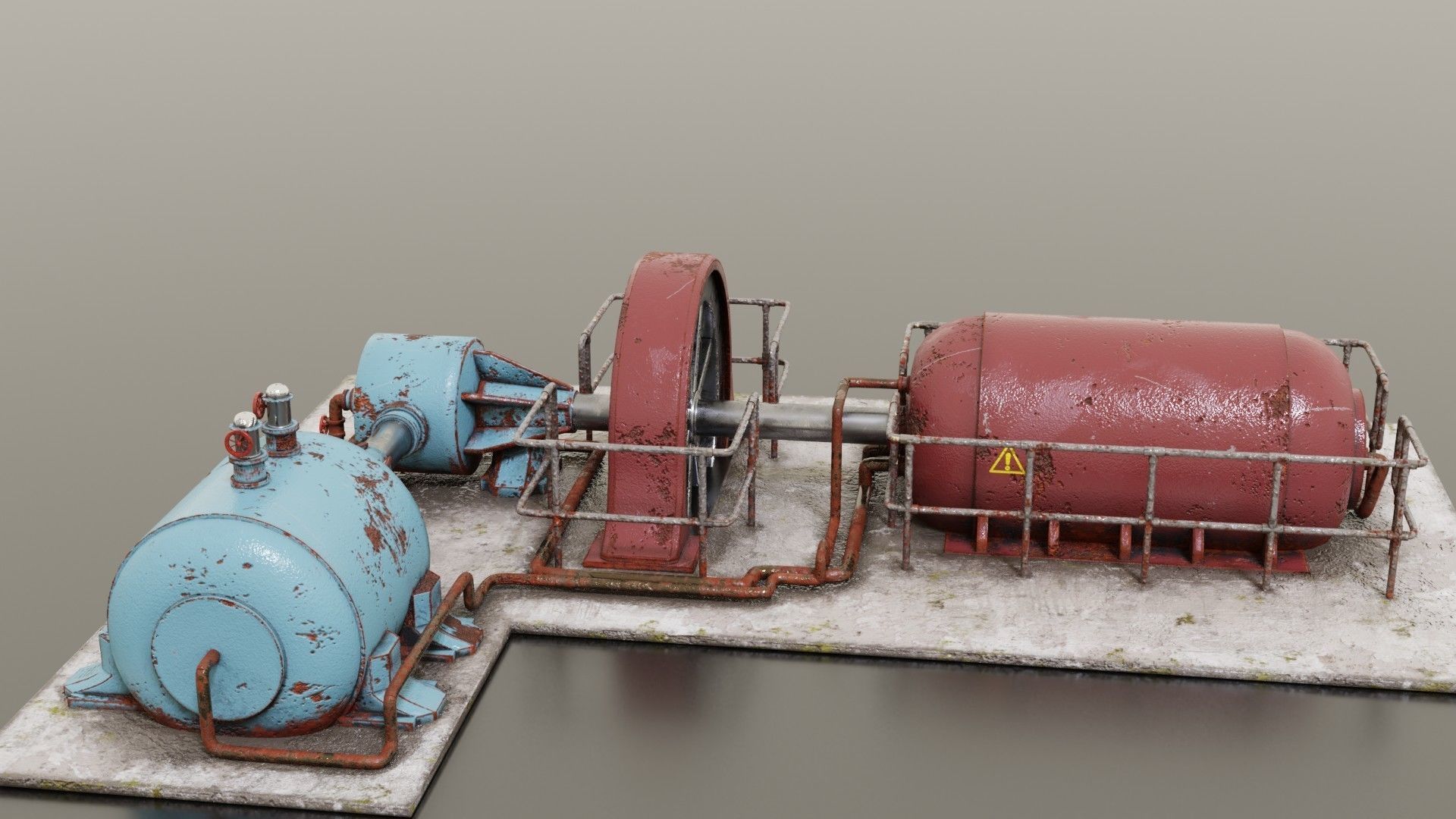 Diesel generator Low-poly 3D model_11