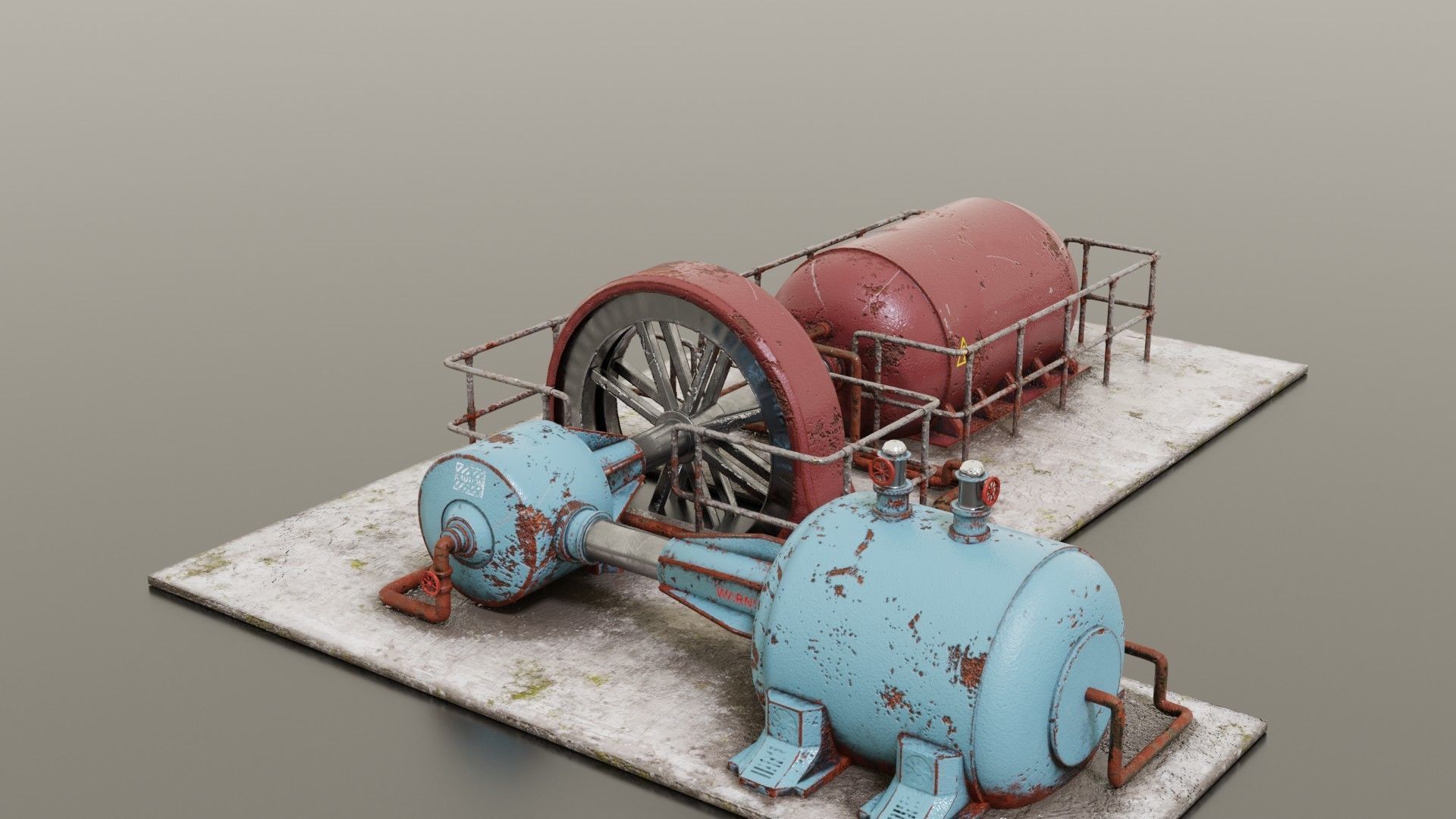 Diesel generator Low-poly 3D model_13