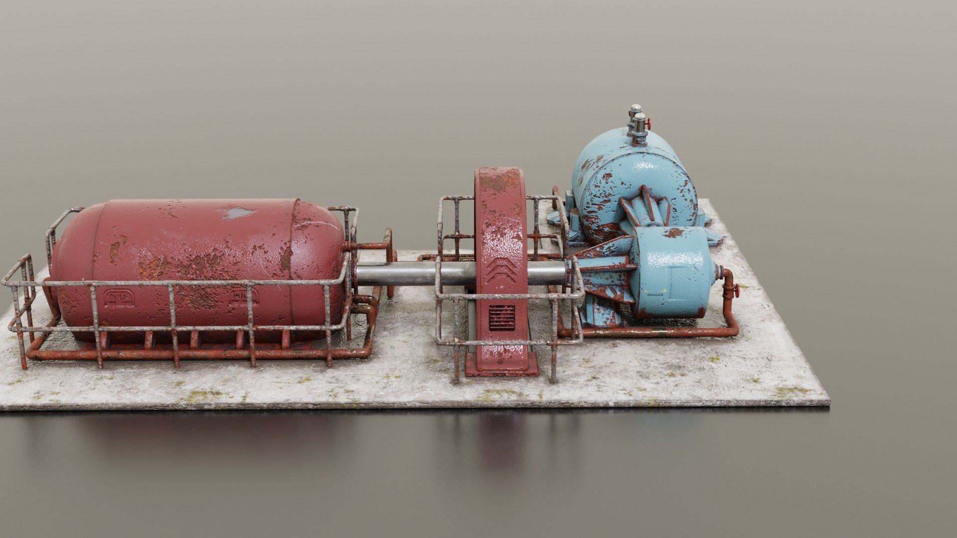 Diesel generator Low-poly 3D model_5