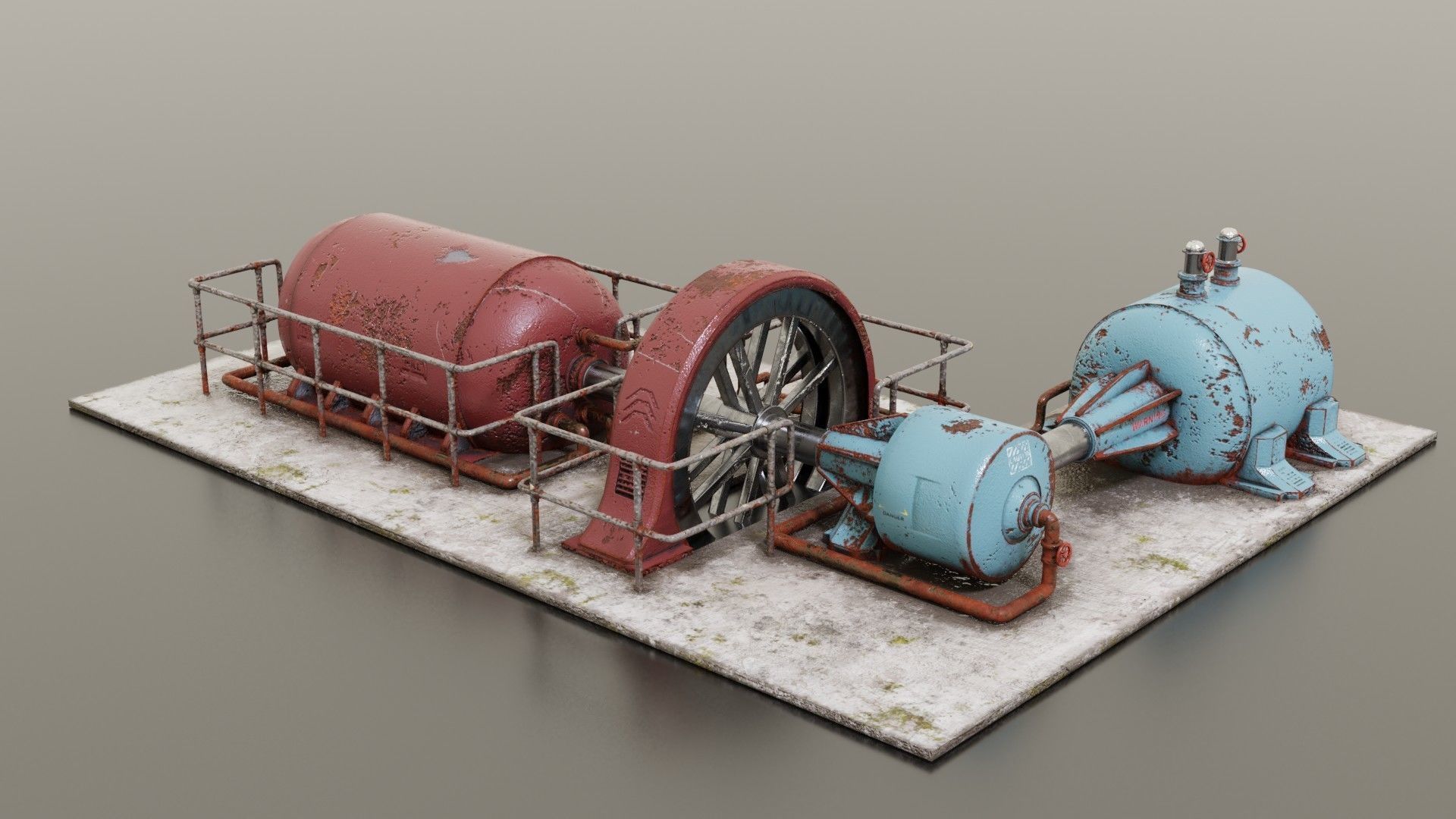 Diesel generator Low-poly 3D model_17