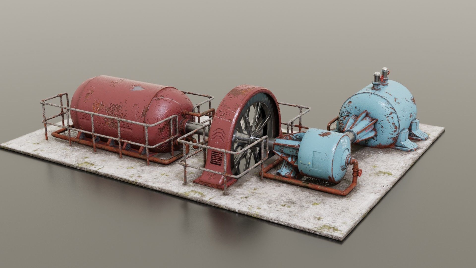 Diesel generator Low-poly 3D model_2
