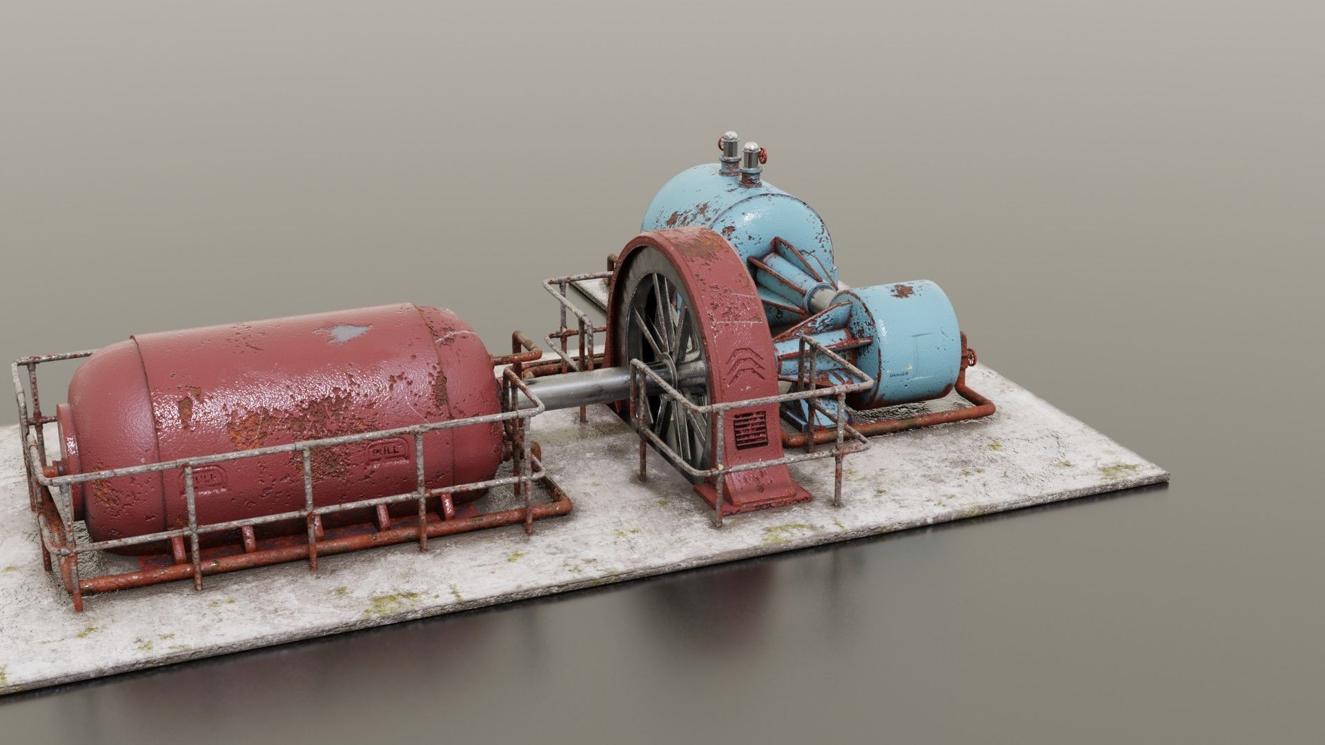 Diesel generator Low-poly 3D model_6