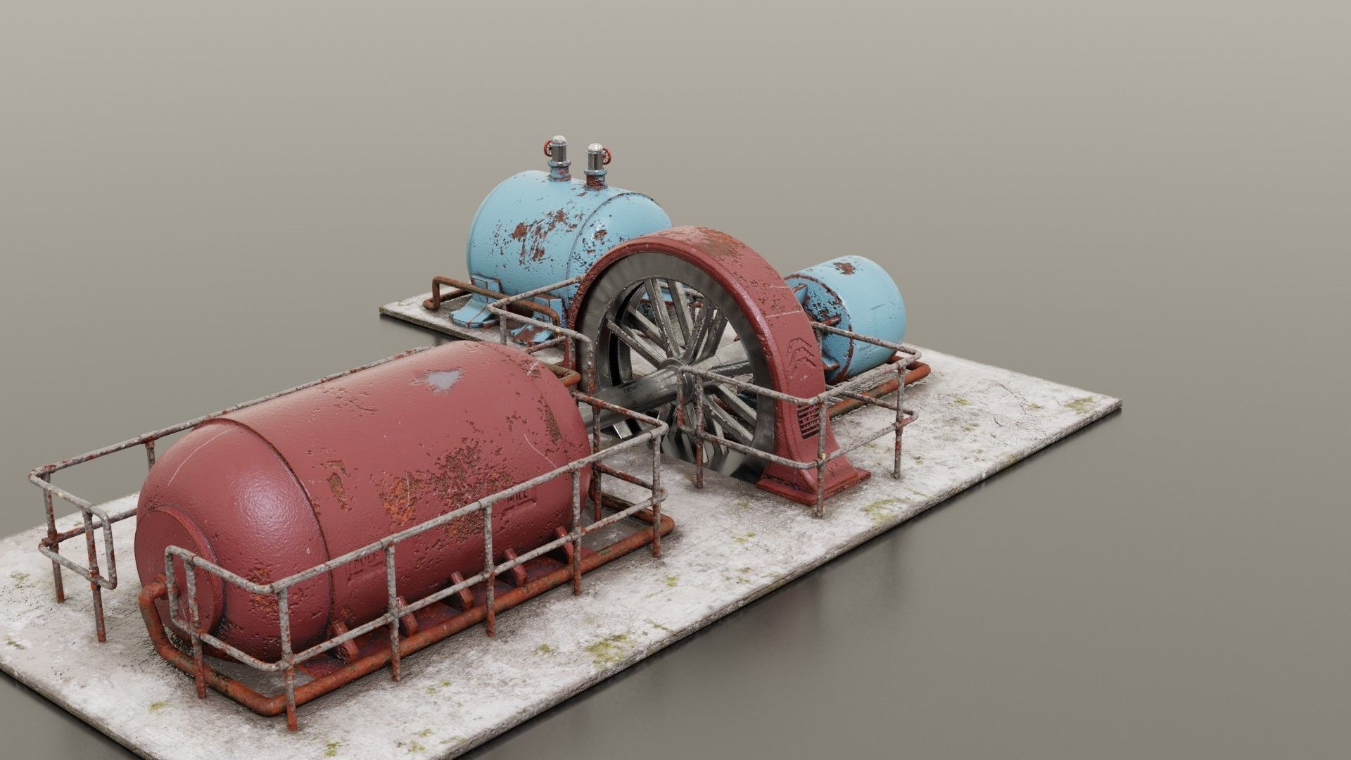 Diesel generator Low-poly 3D model_7