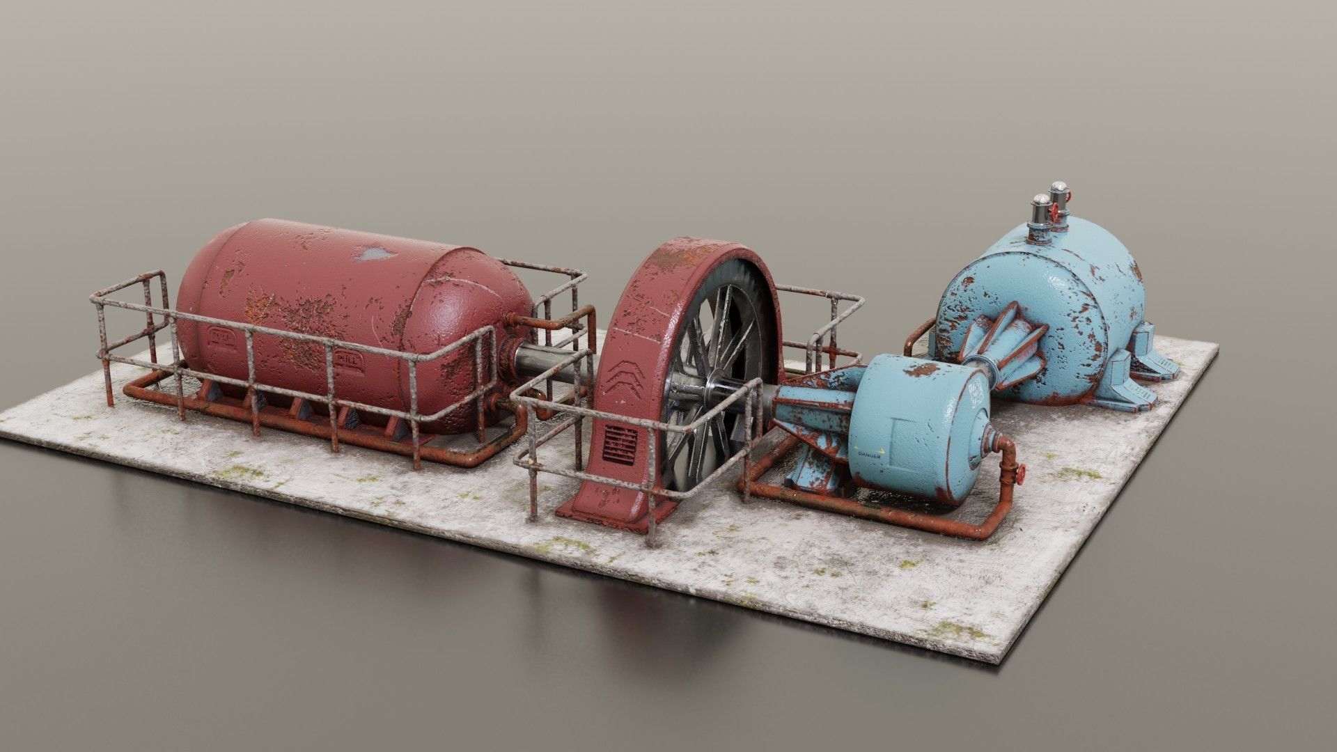 Diesel generator Low-poly 3D model_3