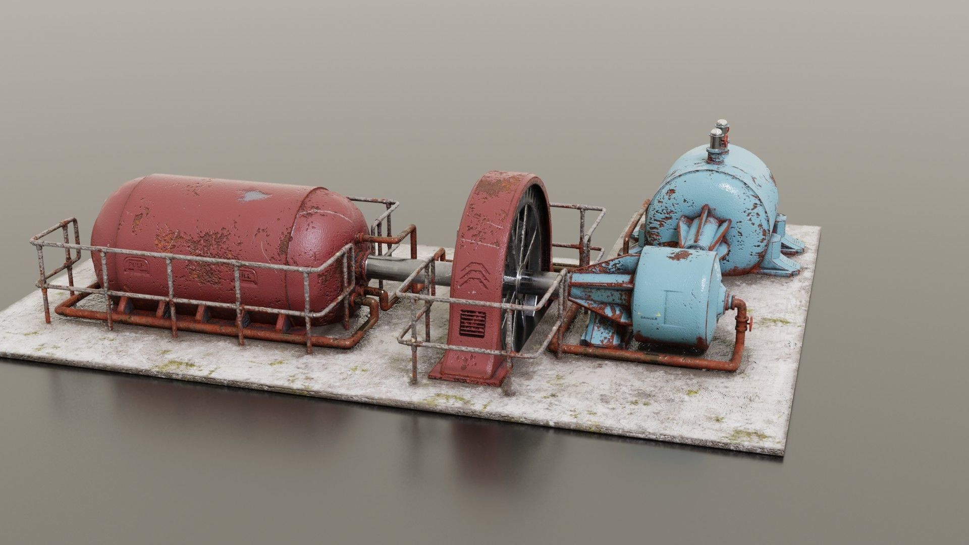 Diesel generator Low-poly 3D model_4
