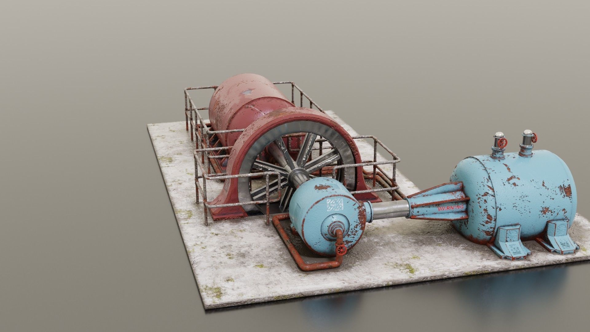 Diesel generator Low-poly 3D model_15