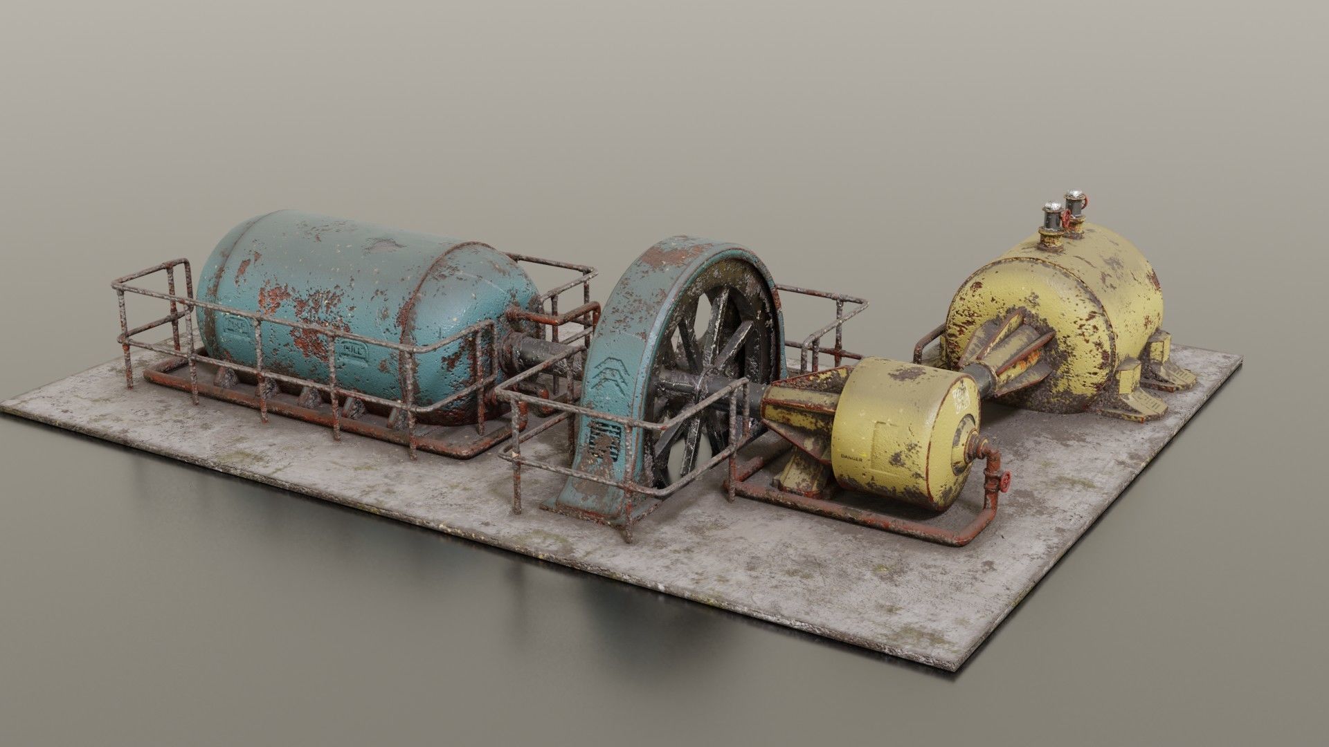 Diesel generator Low-poly 3D model_2