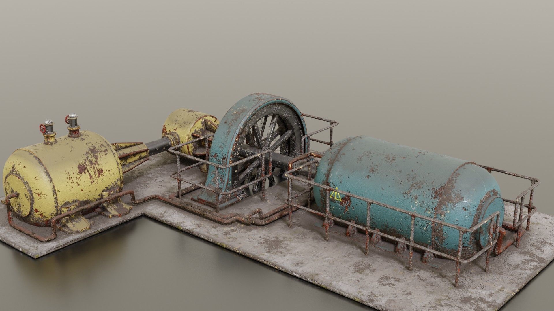 Diesel generator Low-poly 3D model_10