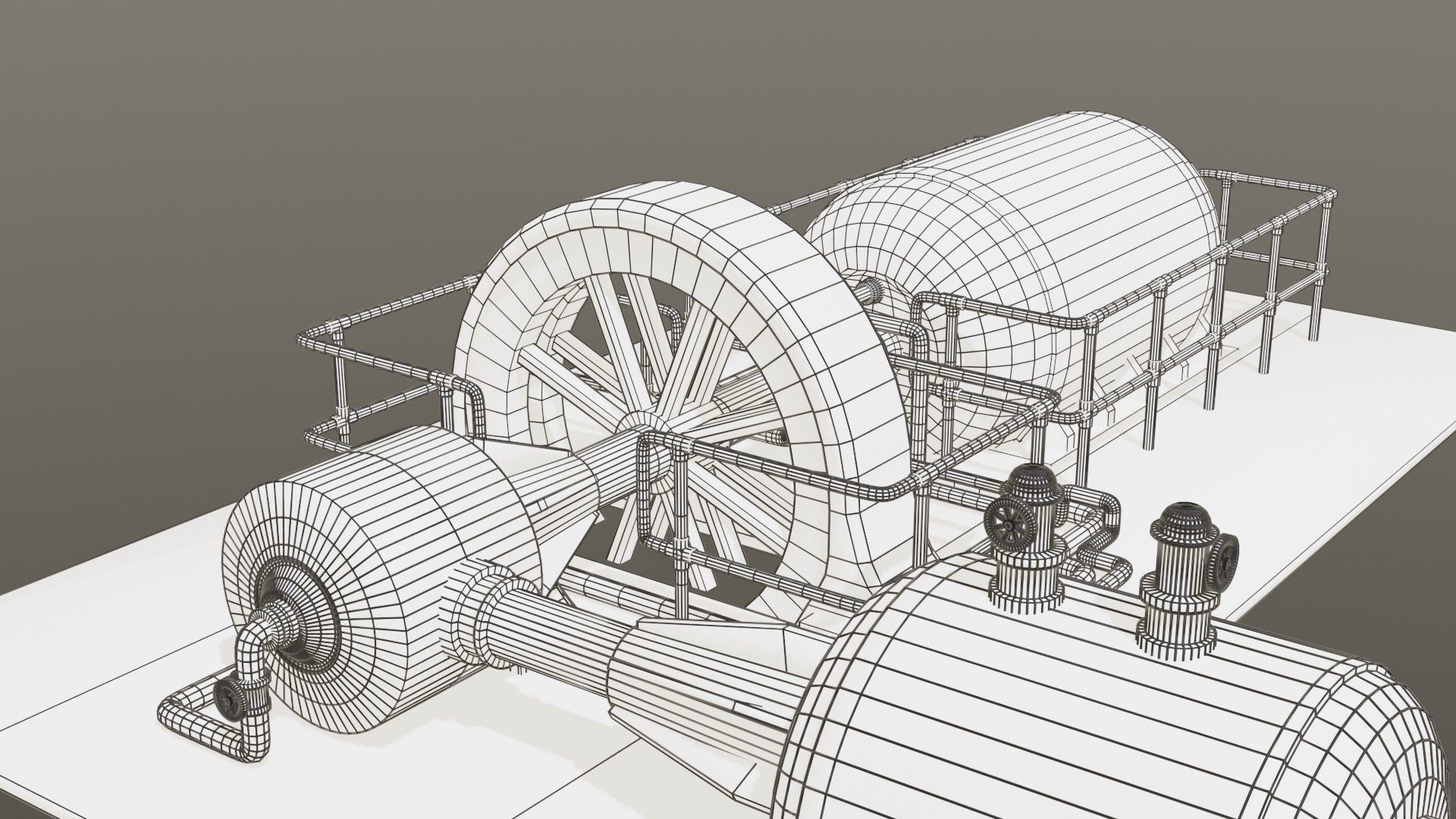 Diesel generator Low-poly 3D model_47