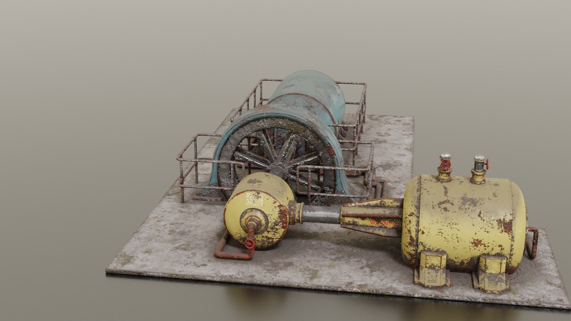 Diesel generator Low-poly 3D model_14