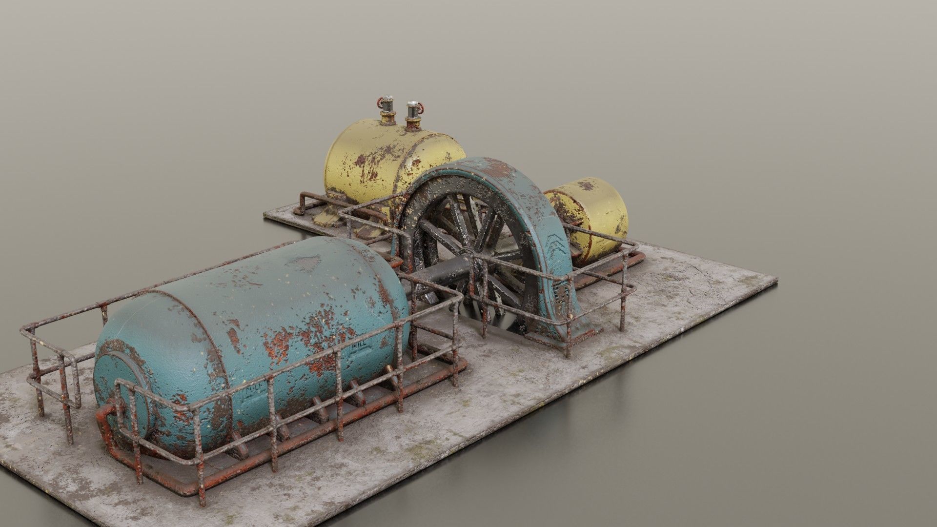 Diesel generator Low-poly 3D model_7