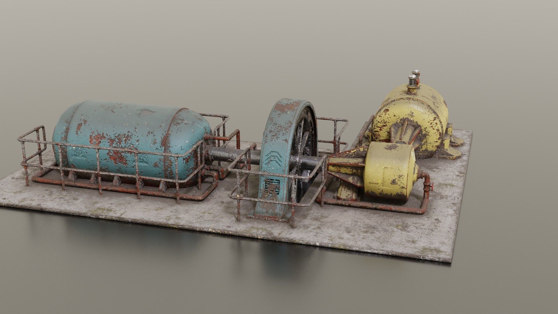 Diesel generator Low-poly 3D model_4