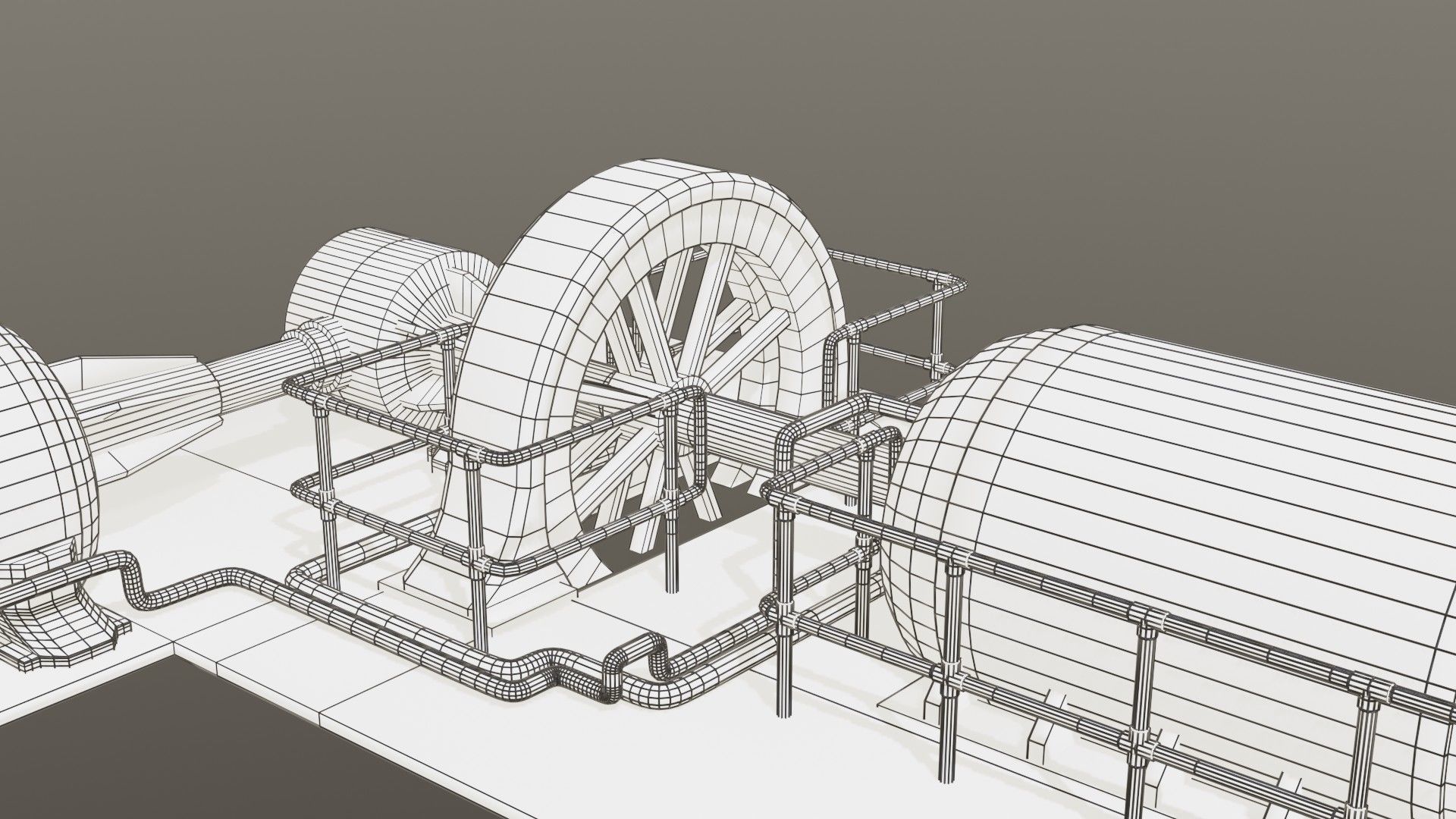 Diesel generator Low-poly 3D model_44