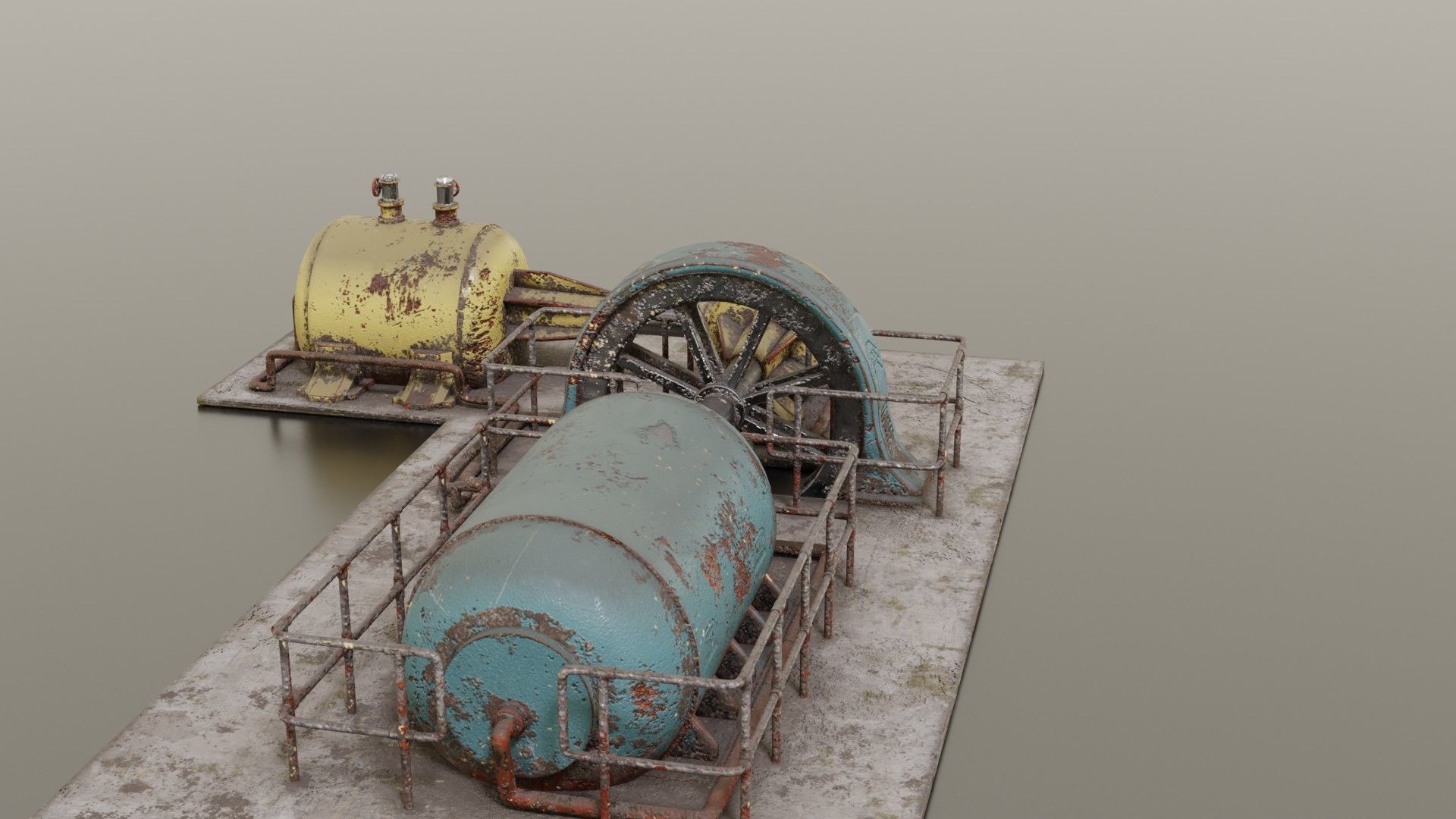Diesel generator Low-poly 3D model_8