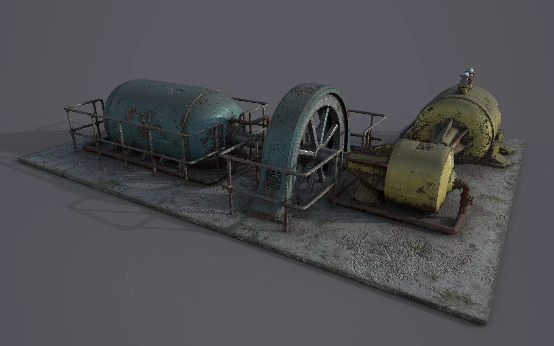 Diesel generator Low-poly 3D model_0