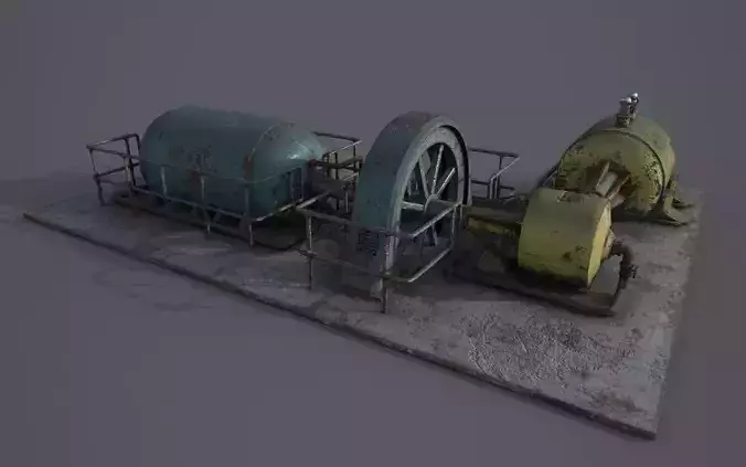 Diesel generator Low-poly 3D model