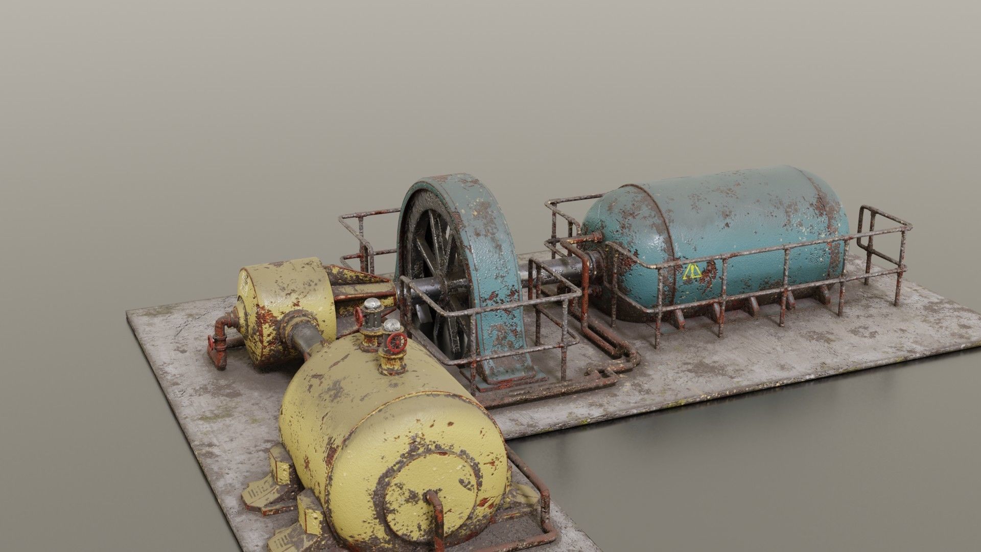 Diesel generator Low-poly 3D model_12