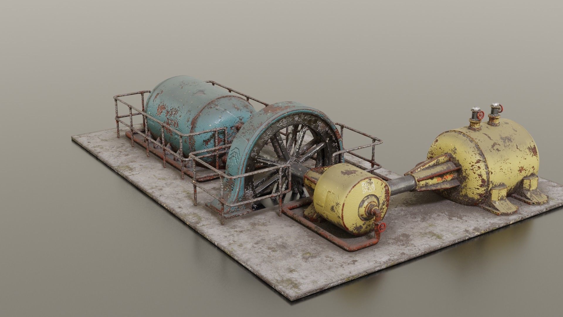 Diesel generator Low-poly 3D model_16