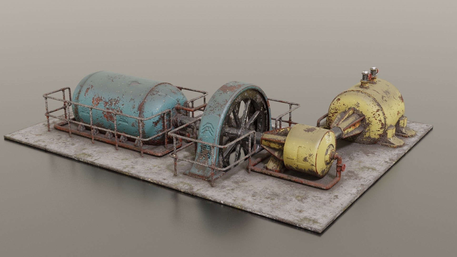 Diesel generator Low-poly 3D model_18