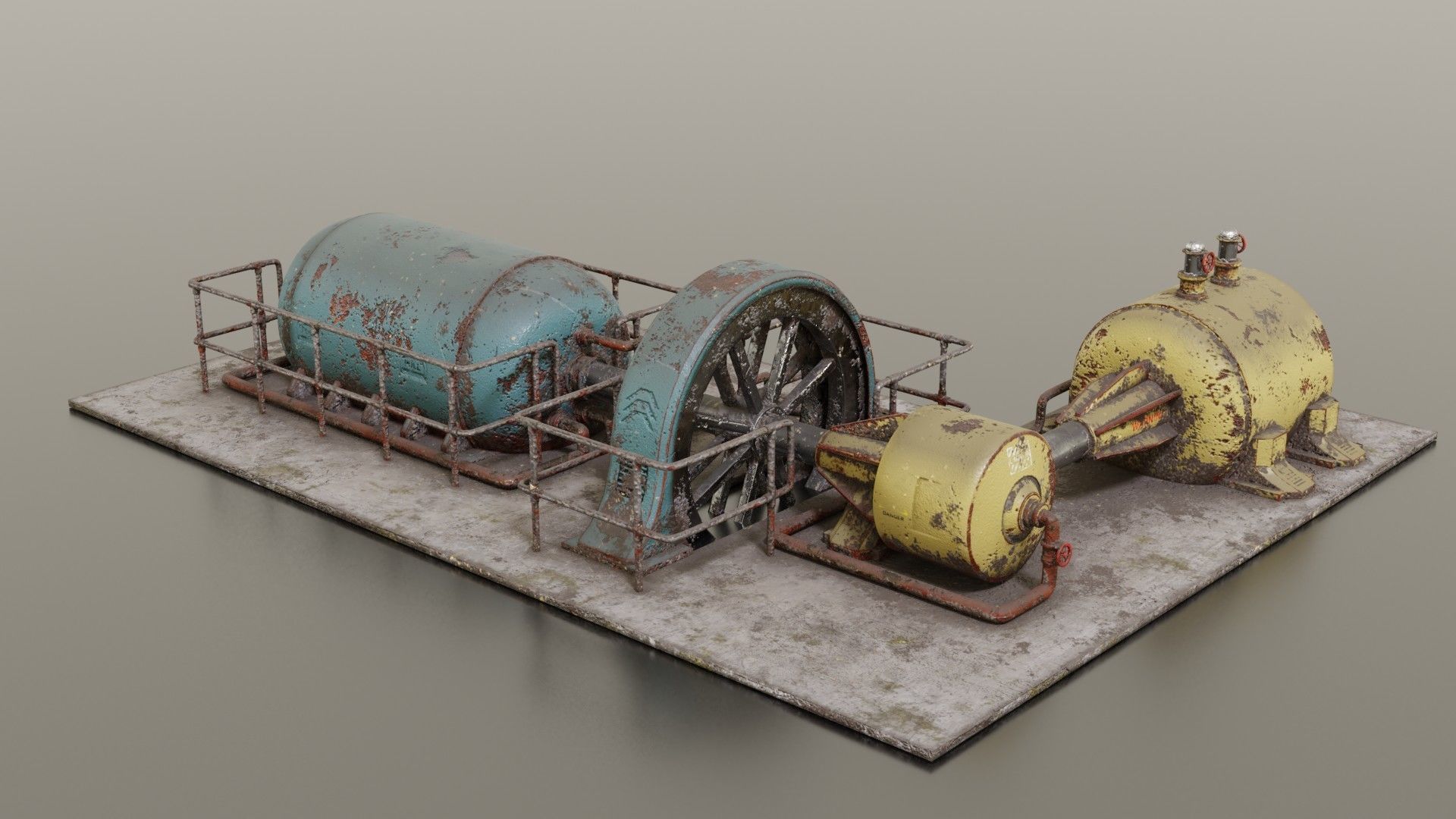 Diesel generator Low-poly 3D model_17