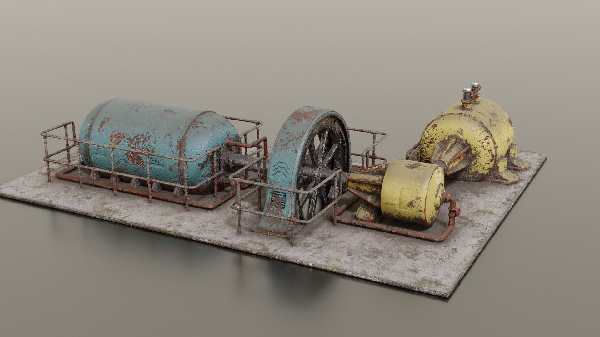 Diesel generator Low-poly 3D model_3