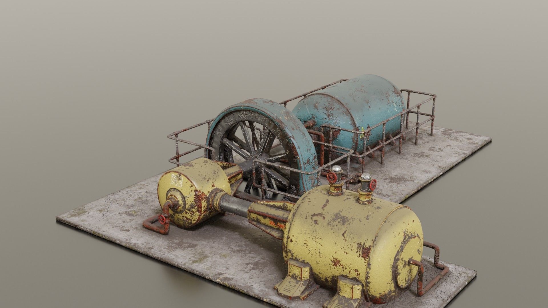Diesel generator Low-poly 3D model_13