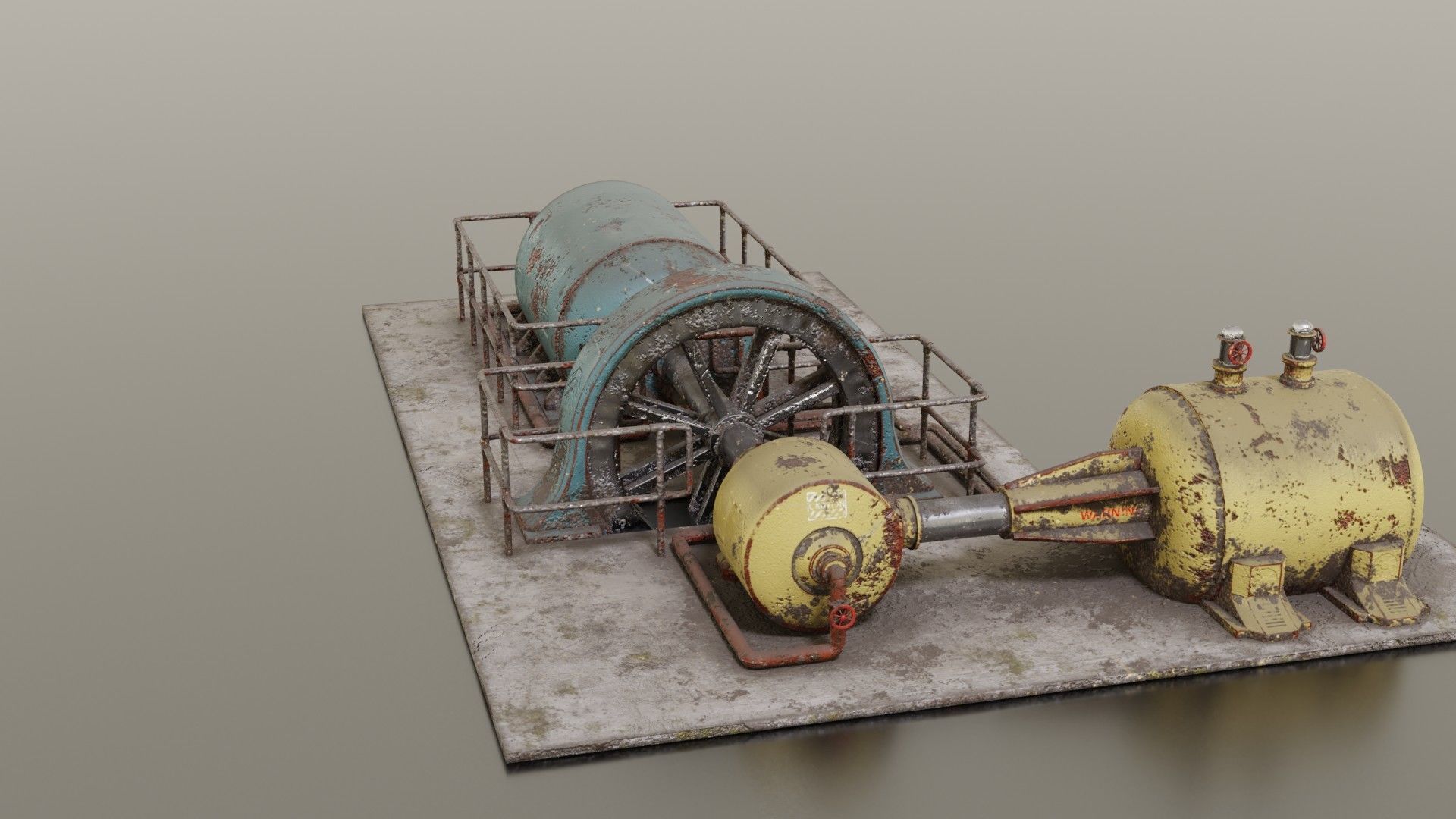 Diesel generator Low-poly 3D model_15