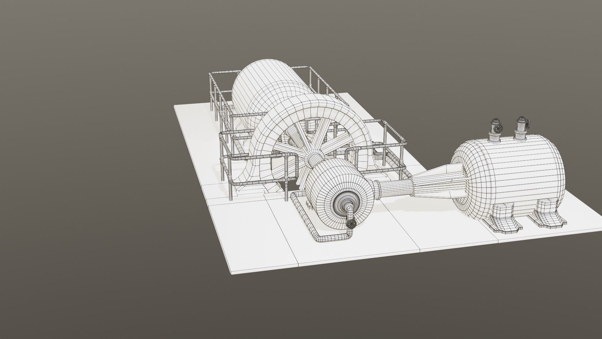 Diesel generator Low-poly 3D model_32
