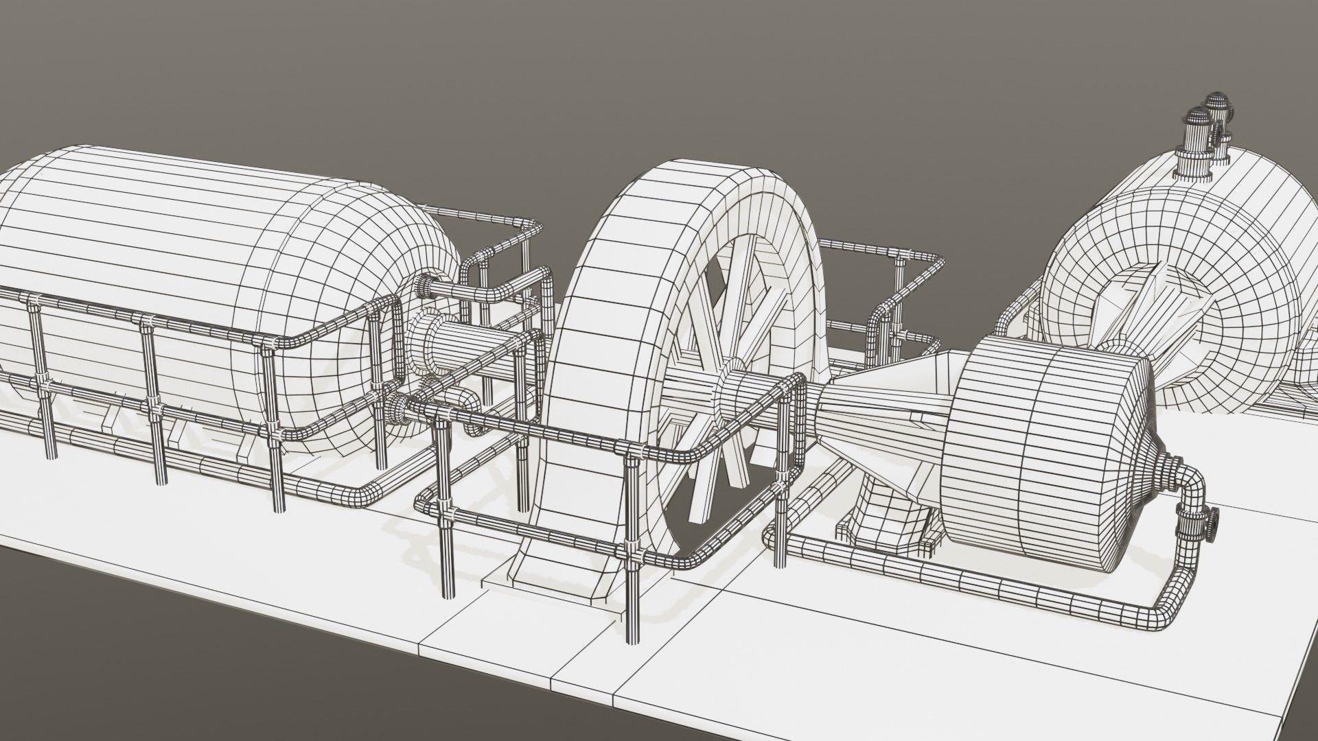 Diesel generator Low-poly 3D model_37