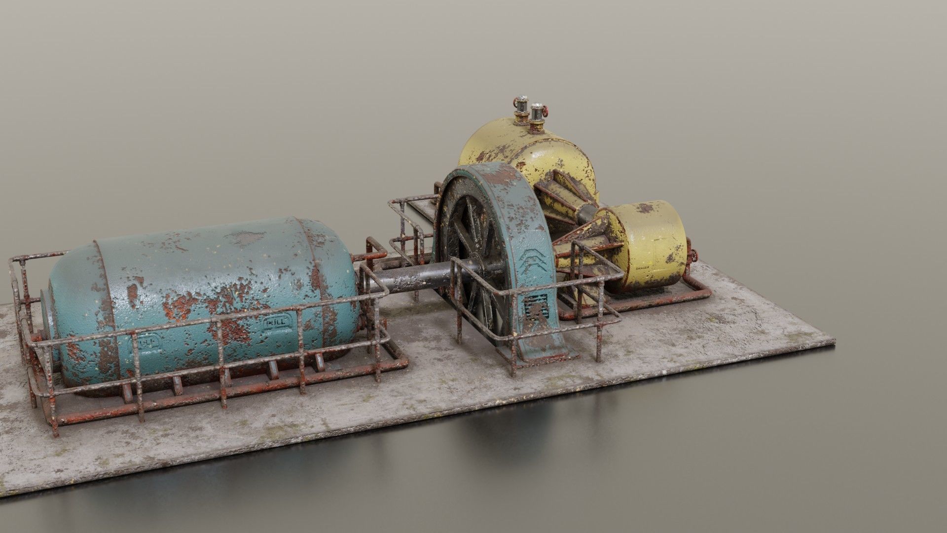 Diesel generator Low-poly 3D model_6