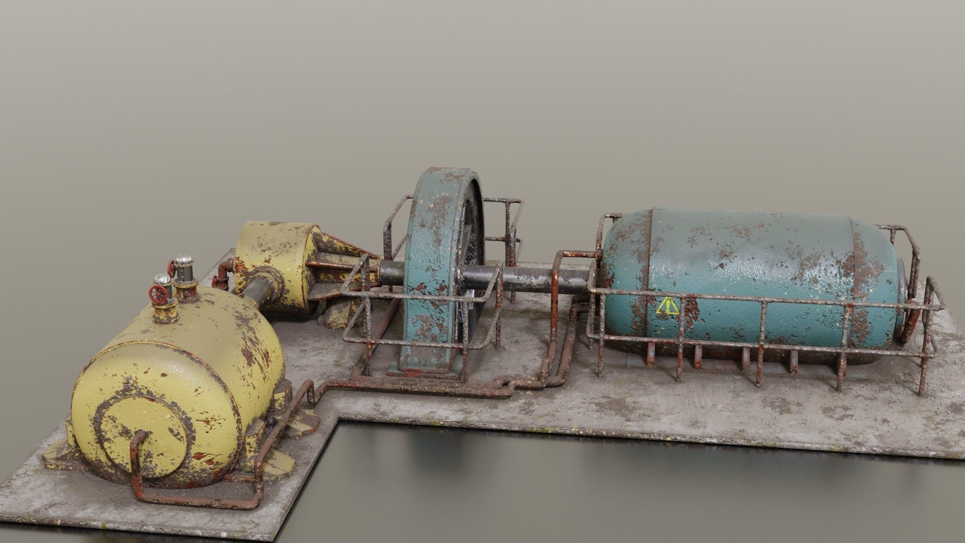 Diesel generator Low-poly 3D model_11