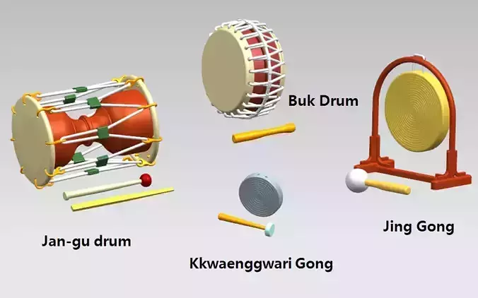 Instruments for Samulnori 3D model