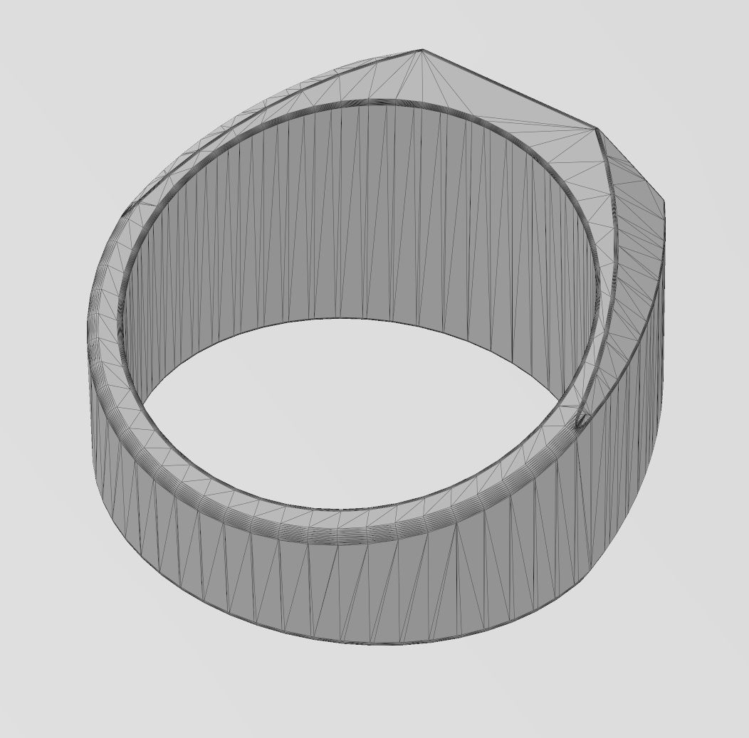 Square signet with hammered textured top US sizes 6to9 3D print model_15