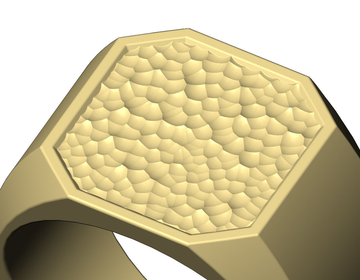 Square signet with hammered textured top US sizes 6to9 3D print model_10