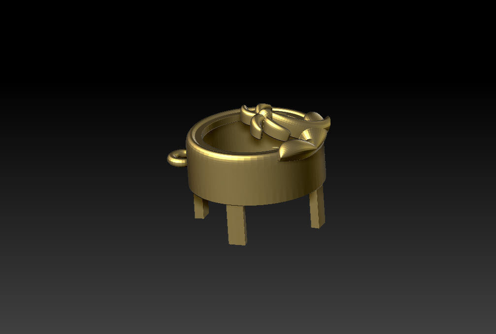 palm stud earring pendant 3D print model_8
